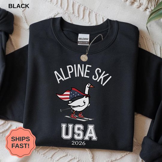 Discover Alpine Ski Goose Shirt, Winter Sports 2026 Sweatshirt, USA Team Fan Gift