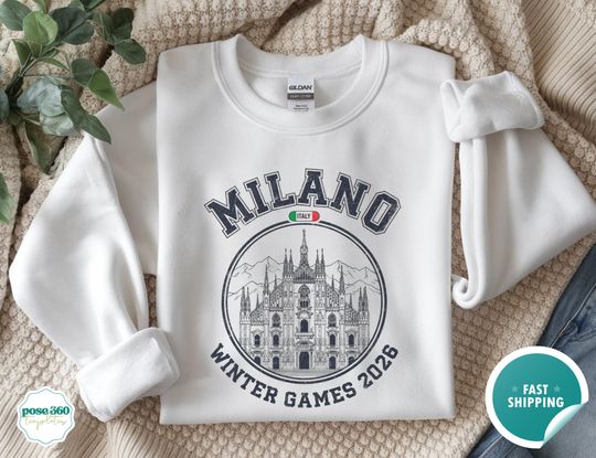Discover Milano Italy 2026 Winter Games Sweatshirt, Vintage Duomo Sketch Edition Italy Winter Sports Gift, Retro Italy Souvenir, Unisex Crewneck