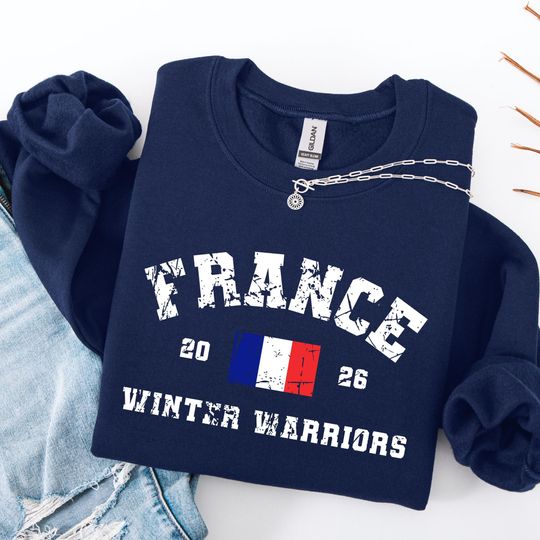 Discover France Sweatshirt: French Flag French Winter Games 2026 Pullover