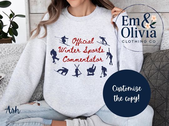 Discover USA Winter Sports Sweatshirt, Official Sports Commentator, Funny Unisex Crewneck Fleece