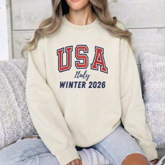 Discover Winter Sports Embroidered Sweatshirt, USA Snow Skiing & Snowboarding Crewneck, Cozy Winter Unisex Pullover