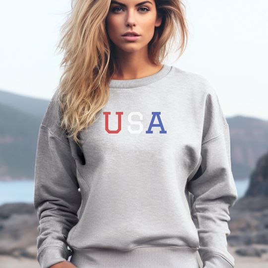 USA Embroidered crewneck nurse pride world cup olympics kirk activist shirt US stars stripe sweatshirt olympics paralympics team fit