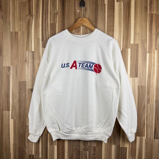 Vintage 90s Usa Basketball Team Sweatshirt Olympics Crewneck Basketball Usa Olympic Sweater Olympic Usa Team Logo White size large