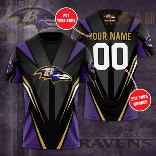 Baltimore Ravens Personalized 3D T-shirt