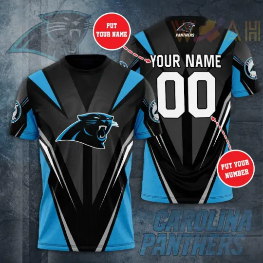 Carolina Panthers Personalized 3D T-shirt