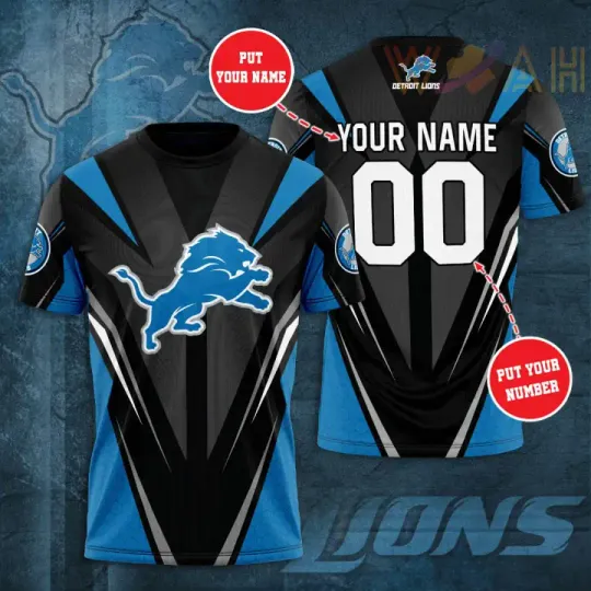 Detroit Lions Personalized 3D T-shirt