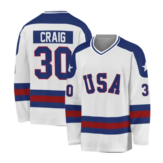 Discover Jim Craig #30 Miracle 1980 USA Olympic Hockey Jersey