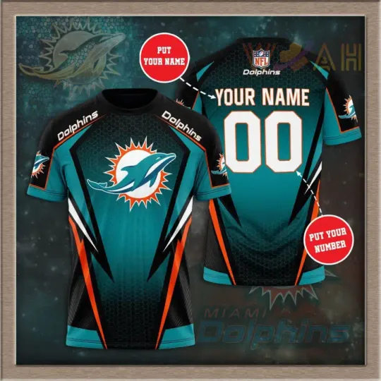Miami Dolphins Personalized 3D T-shirt