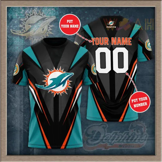 Miami Dolphins Personalized 3D T-shirt