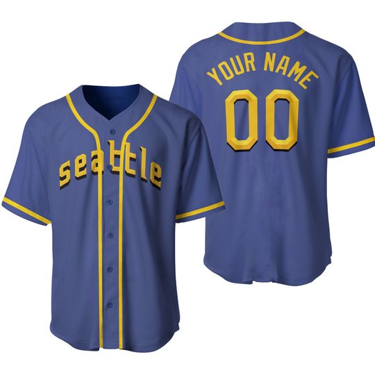 Personalized Seattle Mariners Jersey Blue City Connect Style Seattle Printed