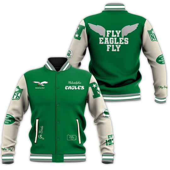 Philadelphia Eaglesss Go Birds Varsity Jacket