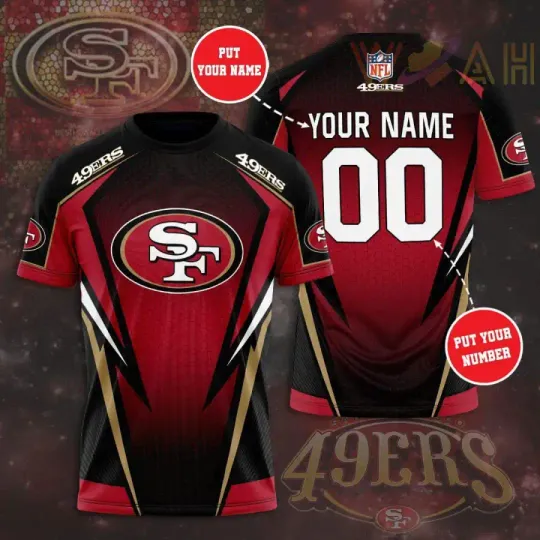 San Francisco 49ers Personalized 3D T-shirt