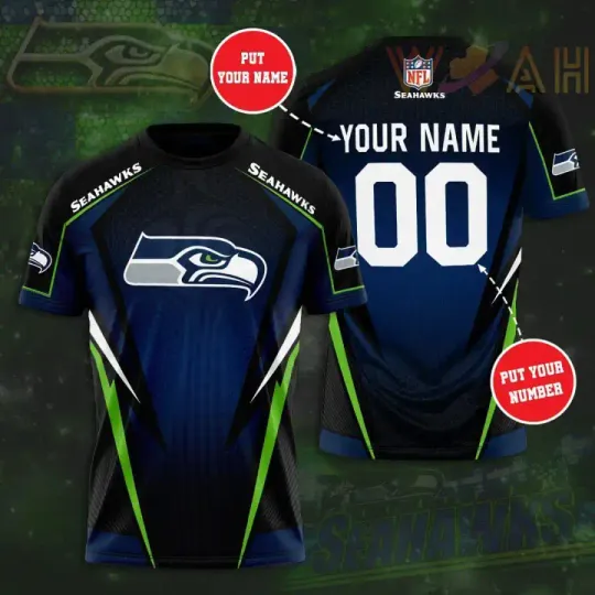 Seattle Seahawks Personalized 3D T-shirt