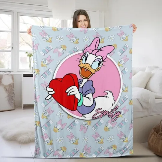 Discover Disney Daisy Duck Valentine Gift Customize Fleece Blanket