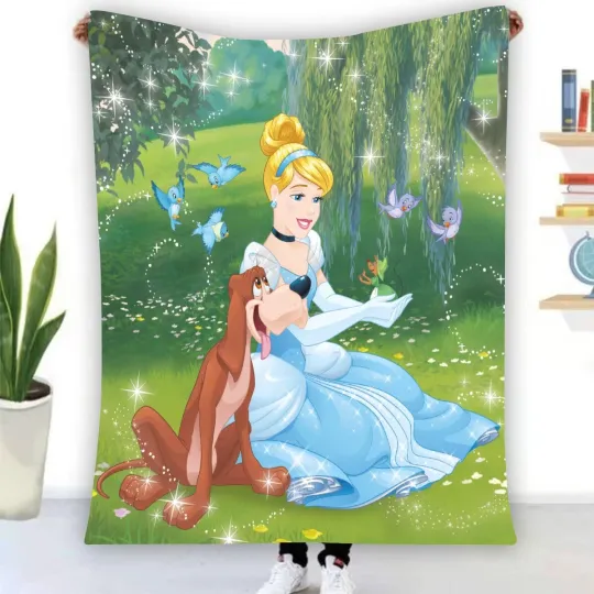 Discover Disney Princess Cinde Fleece Blanket Gift For Friends, Kids
