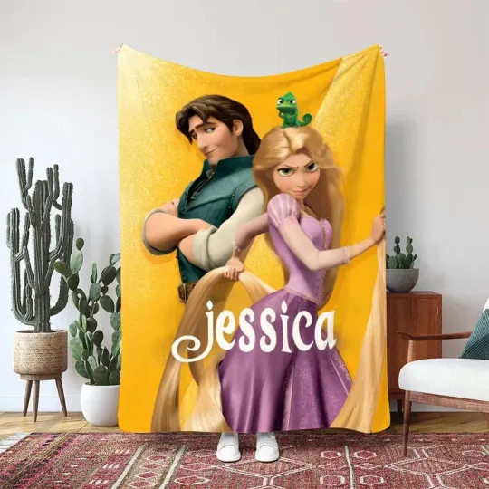 Discover Disney Tangled Rapunzel Fleece Blanket, Custom Blanket Gift For Fan, Kids