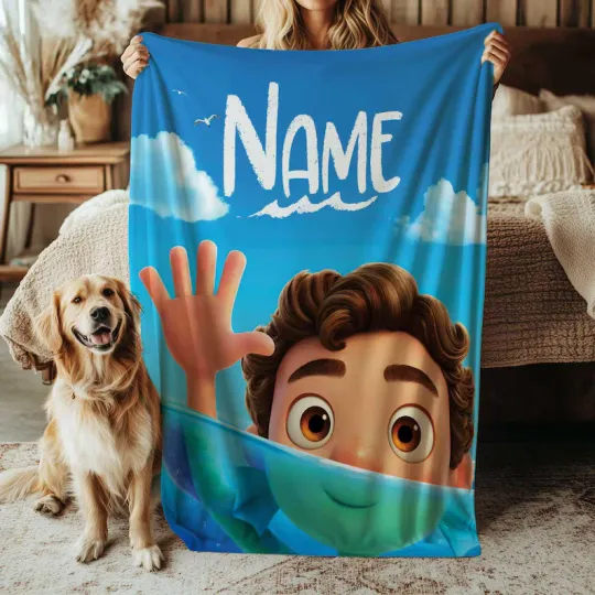 Discover Custom Disney Luca Fleece Blanket, Gift For Fan, Kids
