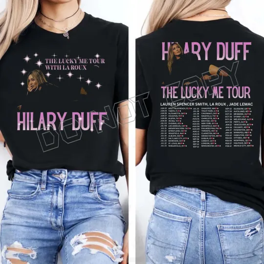 Discover Hilary Duff the Lucky Me Tour 2026 Two Sided T-shirt