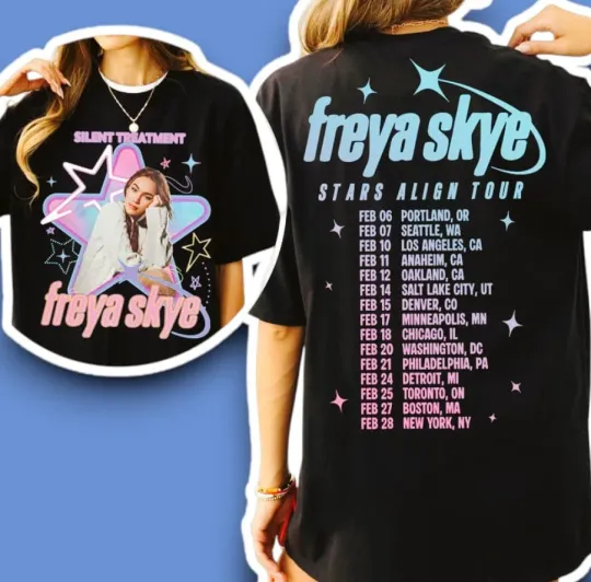 Discover Freya Skye Silent Treatment Stars Align Tour 2026 Graphic Shirt
