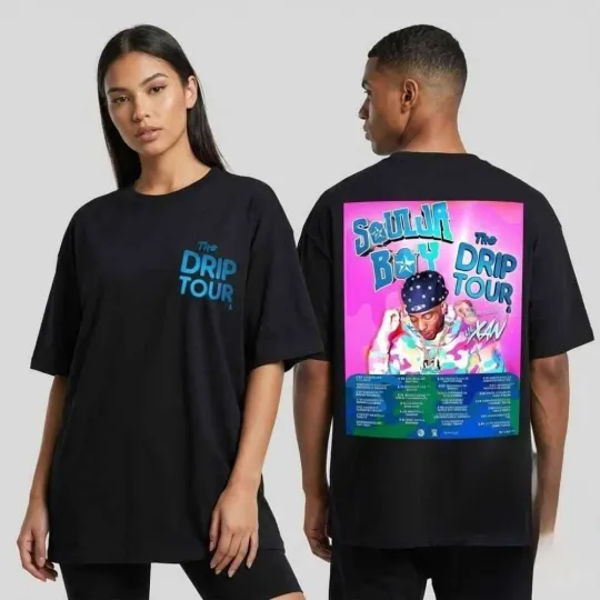Discover Soulja Boy x Lil Xan The Drip Tour 2026 US Concert Poster Tour Dates T-Shirt
