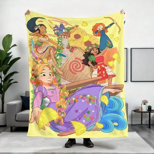 Discover Disney Fuzzy PrIncess And Friends Fleece Blanket Decor Home Sofa