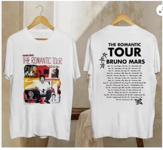 Discover B-Mars The Romantic Tour 2026 T-Shirt - Unisex Music Fans - Two Sided Retro