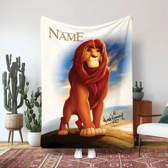Discover Disney Simba Nala The Lion King Fleece Blanket, Custom Blanket Gift For Fan, Kids
