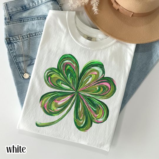 Discover St Patricks Day Comfort Colors Shirt Lucky Shamrock Tshirt Cute Saint Patrick's Party Tee Four Leaf Clover T-shirt Irish Retro Shenanigans