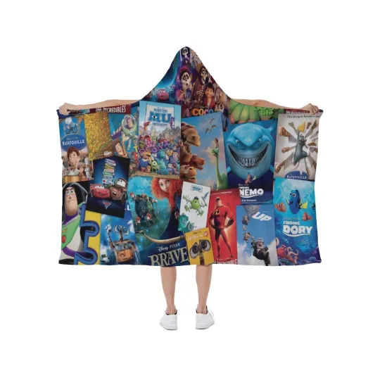 Discover Disney Pixar's Collage Print Hooded Blanket