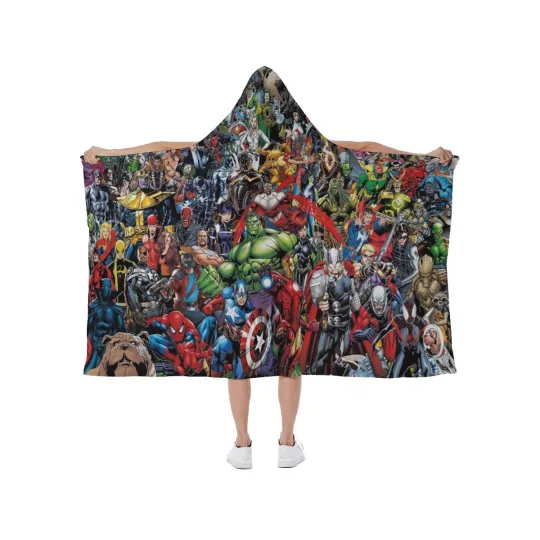 Discover Marvel Avengers Superheroes Print Hooded Blanket