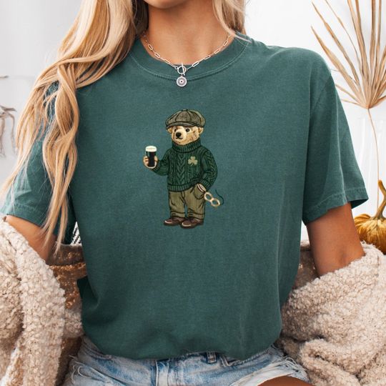 Discover Y2K St Patricks Day Bear Shirt, Retro Irish 90s Tee, Womens St Pattys Day Shirt, Lucky Girl Irish Shirt