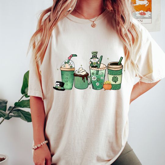 Discover Comfort Colors St Patricks Day Coffee Shirt, Lucky Coffee Shirt, Lucky Shirt, Coffee Lover Shirt, St Patricks Shirt