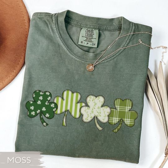 Discover St Patricks Day Shirt: Comfort Colors FAUX Patchwork Saint Pattys T-Shirt