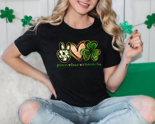 Discover Peace Love St Pattys Day, Peace love Patty's Day Clover, St. Patrick's Day t-shirt