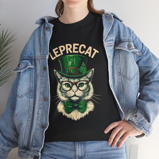 Discover Leprecat St Patricks Day T-shirt, Funny Cat T-shirt, St. Patrick's Day Gift, St Patrick's Day Shirt