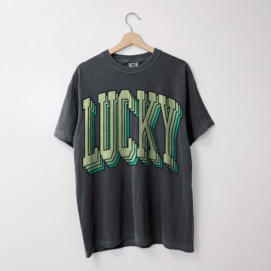 Discover Retro Lucky T-Shirt: Comfort Colors St Patricks Day Tee