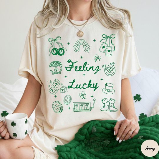 Discover Comfort Colors Feeling Lucky Shirt, St Patricks Day Shirt St Patty's Day Shirt