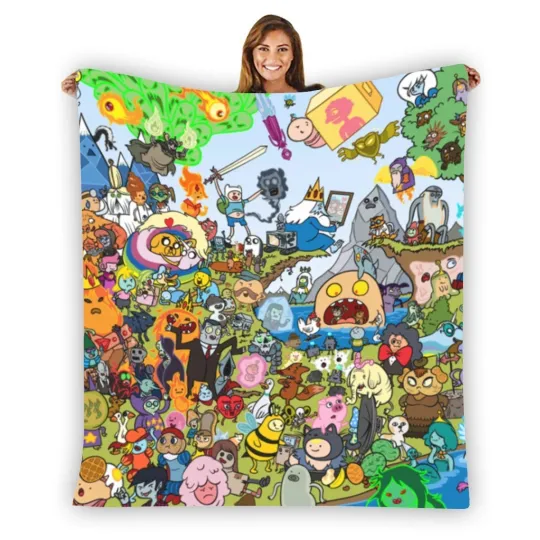 Adventure Time Finn Jake Fleece Blanket
