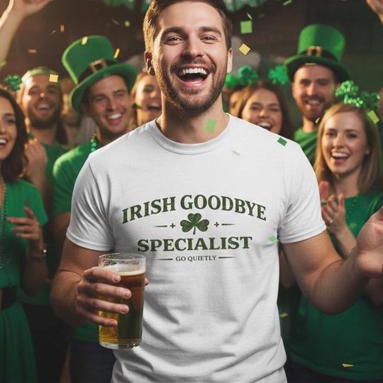 Discover Funny St Patricks Day Shirt for Men | Irish Goodbye Shirt | Irish Goodbye Specialist Tee