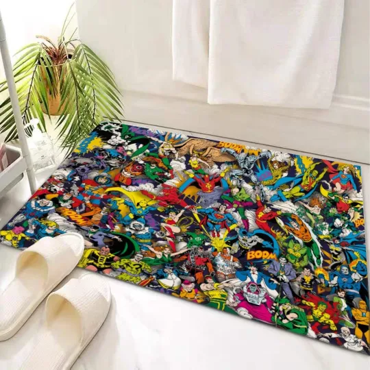 Discover Rare! DC Comics Justice League Print Doormat Rug Carpet With Non-slip Backing