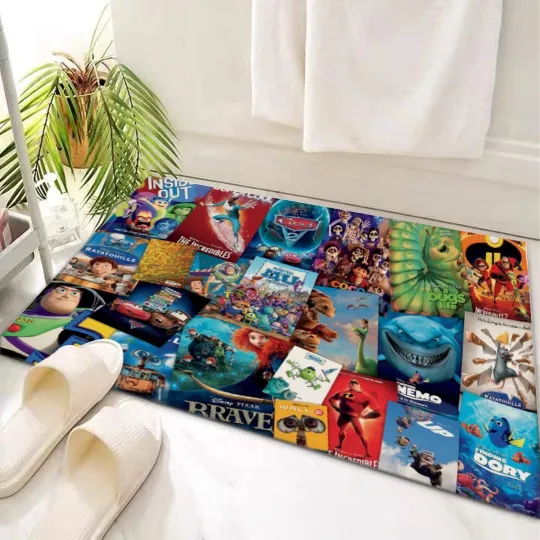 Discover Rare! Disney Pixar's Collage Print Doormat Rug Carpet With Non-slip Backing