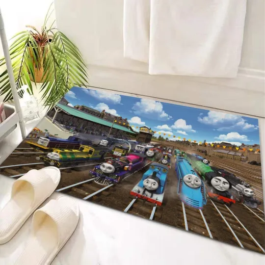 Discover Rare! Trains & Friends Adventures Print Doormat Rug Carpet With Non-slip Backing