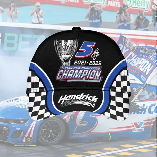 Kyle Larson #5 2025 Cup Series Champs AOP Baseball Cap Gift Fan