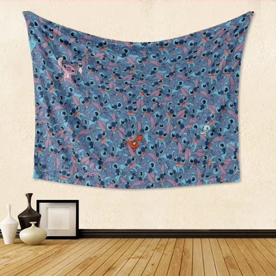 Discover Disney Stitch & Angel Tapestry, Kid Room Tapestry