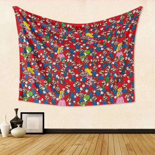 Discover Super Games Collage Tapestry, Kid Room Tapestry