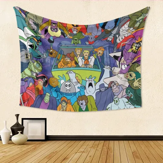 Discover Scooby-Doo Monster Mash Up! Tapestry, Kid Room Tapestry