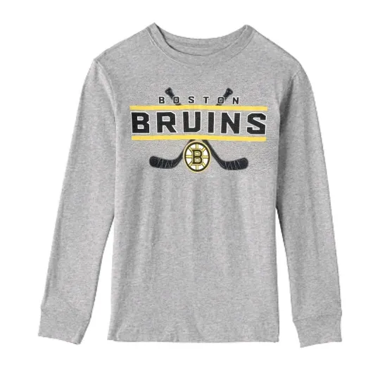 Boston Bruins NHL Youth Boys Gray Long Sleeve