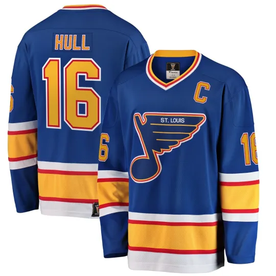 Discover Men's St Louis Blues Brett Hull Premier Breakaway Heritage NHL Hockey Jersey