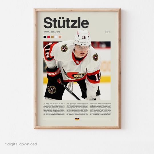 Discover Tim Sttzle Poster  Ice Hockey Wall Art Digital Download, High-Resolution Hockey Prints