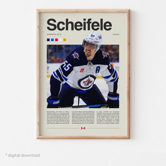 Discover Mark Scheifele Poster  Ice Hockey Wall Art Digital Download, High-Resolution Hockey Prints